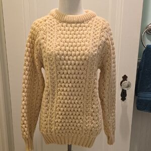 Authentic Irish Fisherman's Cream Cable Knit Sweater